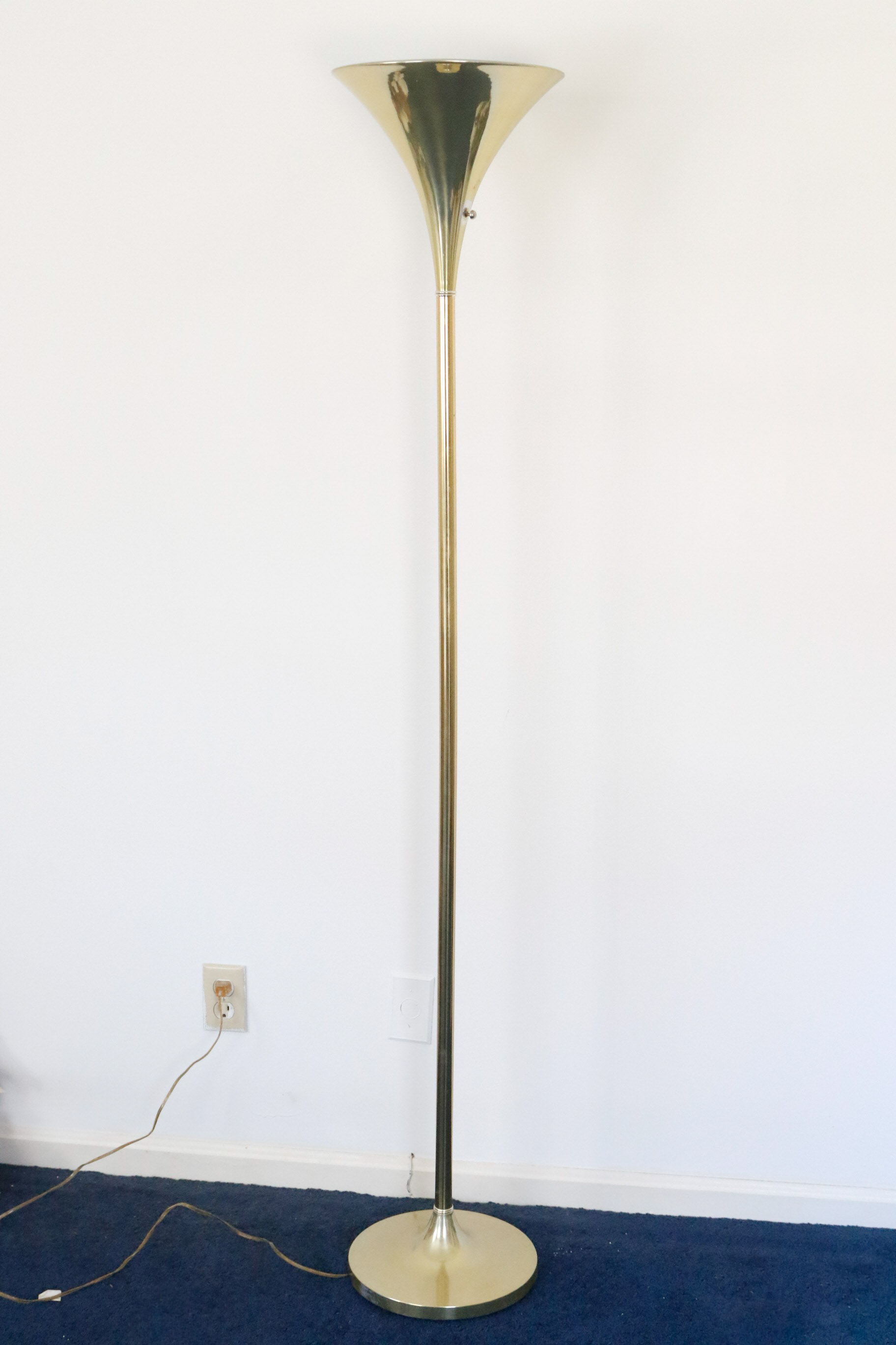 Minimalist Brass Torchiere Floor Lamp