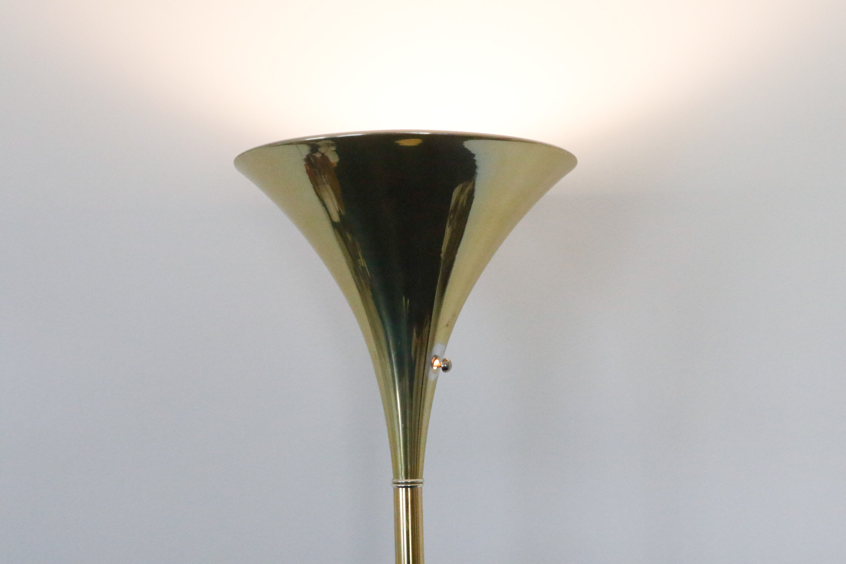 Minimalist Brass Torchiere Floor Lamp