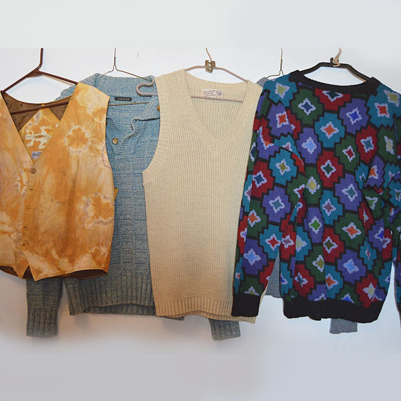 Men's Sweaters, with Alpaca, Hand Dyed Silk Vest