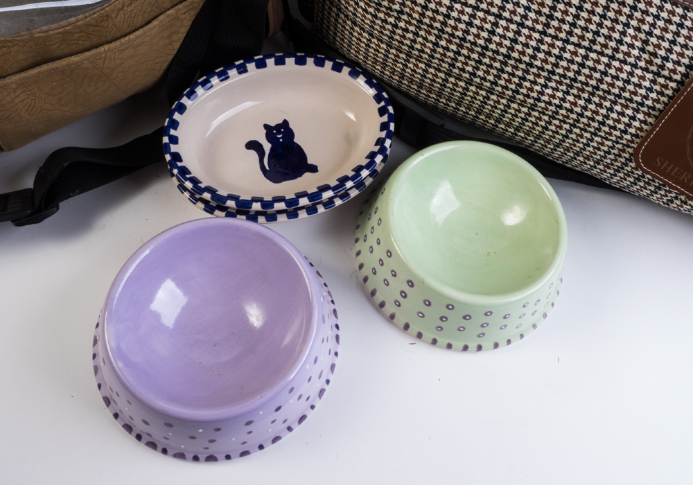 Soft Sided Carriers and Ceramic Dishes For Small Pets