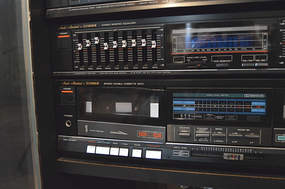 Fisher Stereo System with Component Cabinet