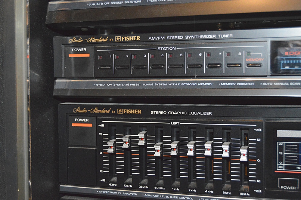 Fisher Stereo System with Component Cabinet