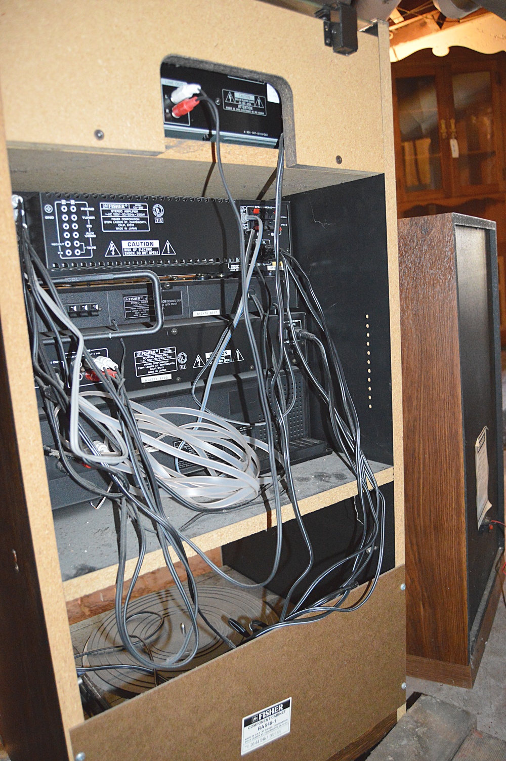 Fisher Stereo System with Component Cabinet