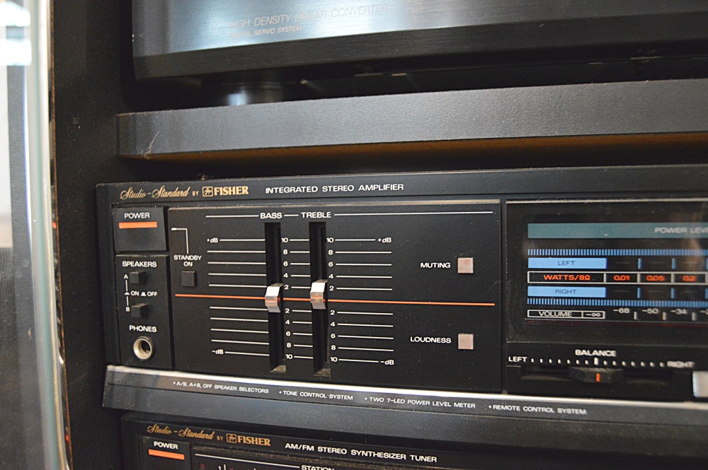 Fisher Stereo System with Component Cabinet