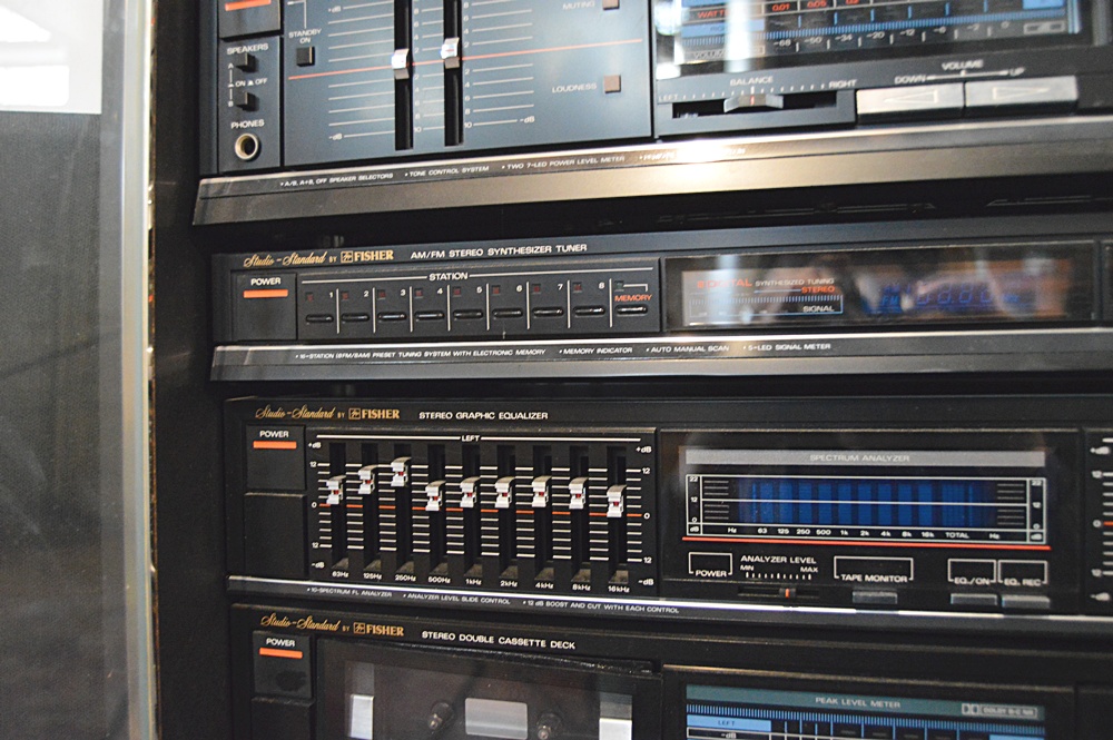 Fisher Stereo System with Component Cabinet