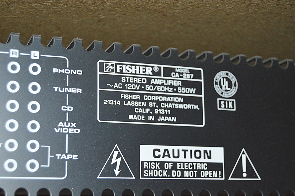 Fisher Stereo System with Component Cabinet