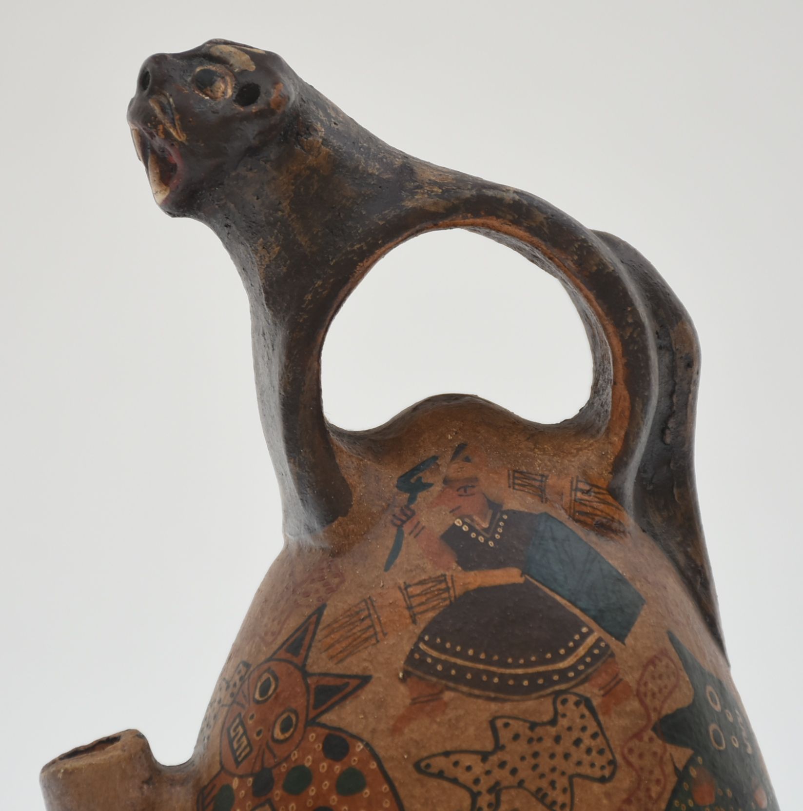 Peruvian Style Hand-Painted Animal Pottery