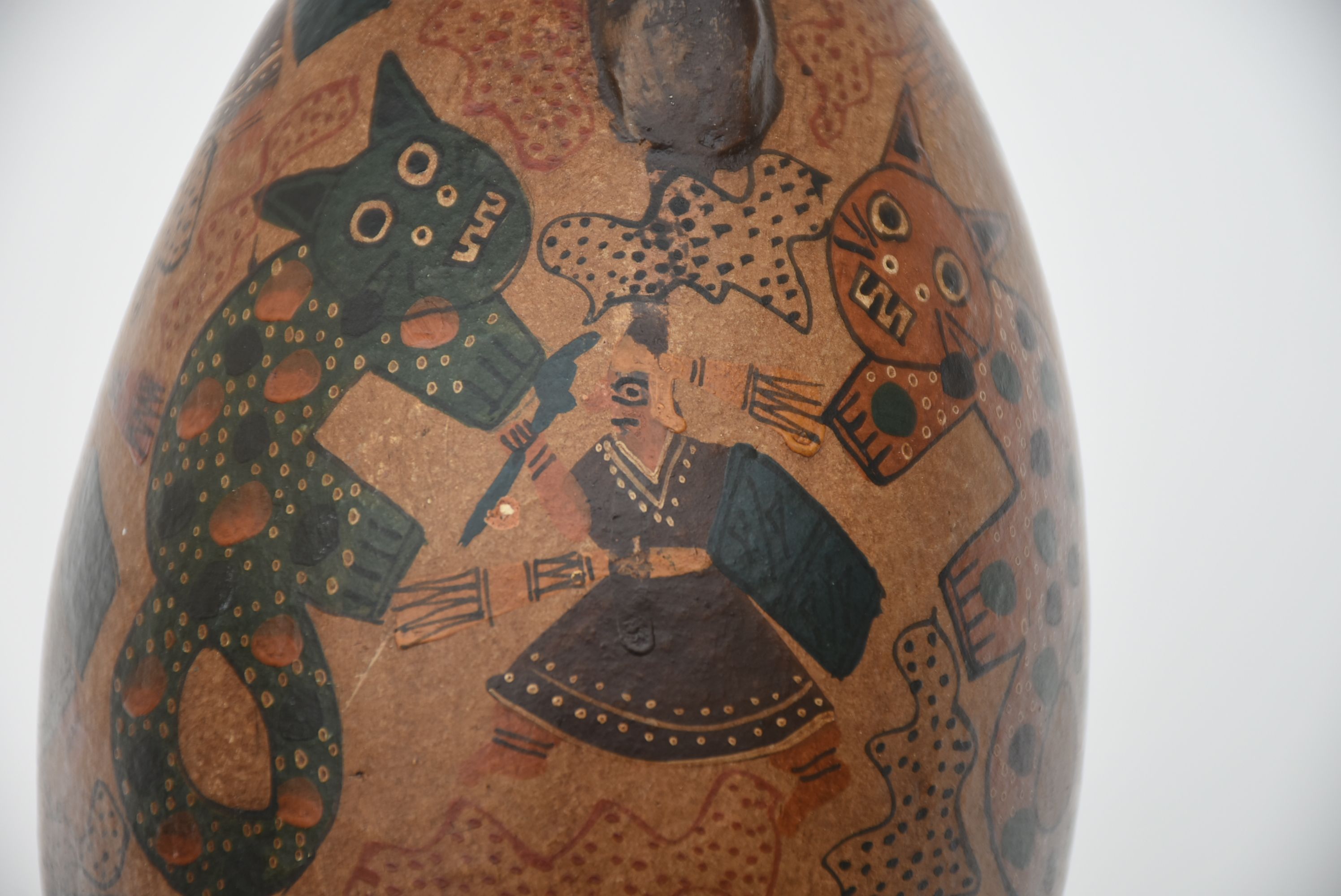 Peruvian Style Hand-Painted Animal Pottery