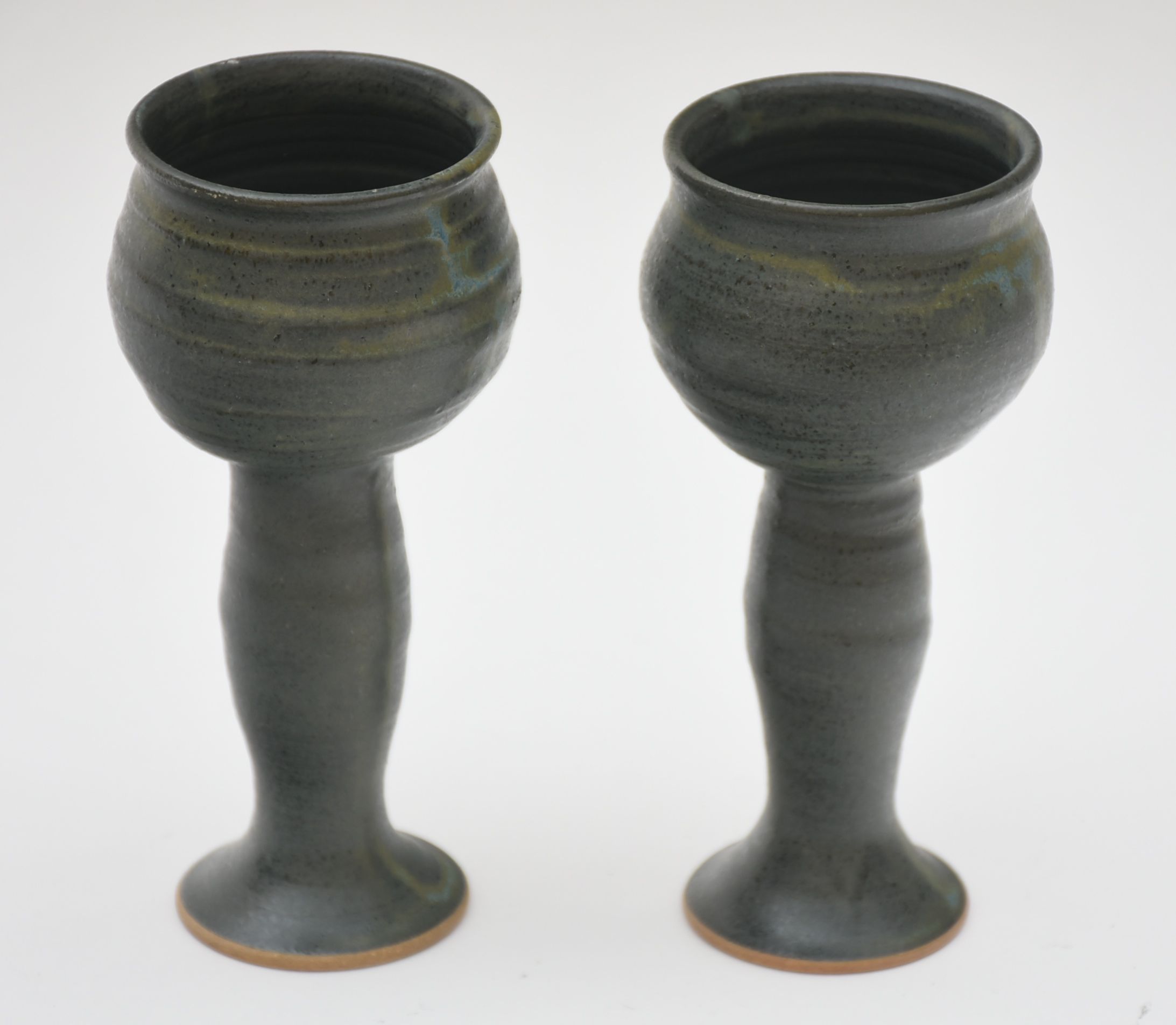 Hand-Made Ceramic Vase and Goblets