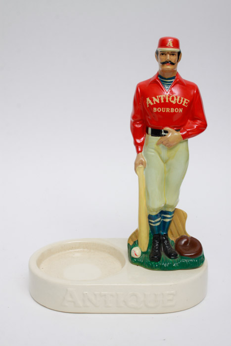 Old-Time Ball Player Statues with Decanter