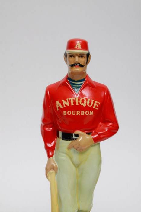 Old-Time Ball Player Statues with Decanter