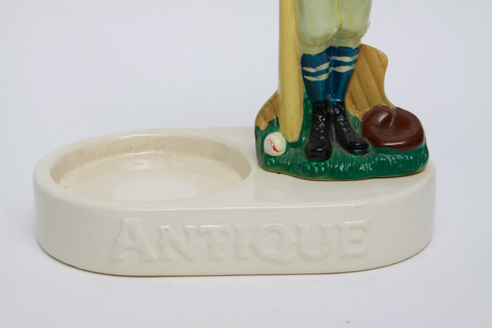 Old-Time Ball Player Statues with Decanter