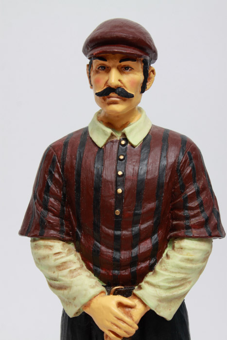 Old-Time Ball Player Statues with Decanter