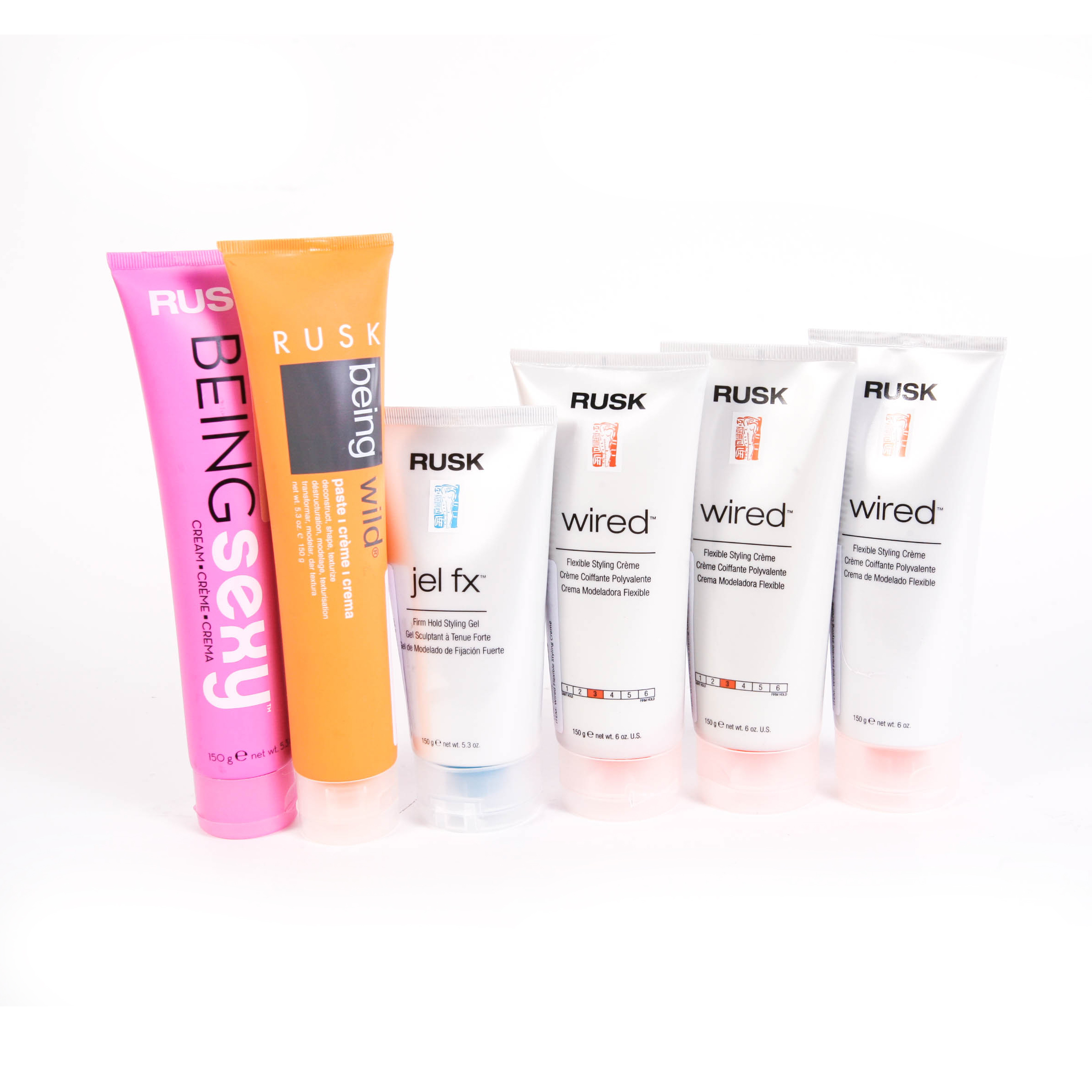 Grouping of Six Rusk Hair Care Products