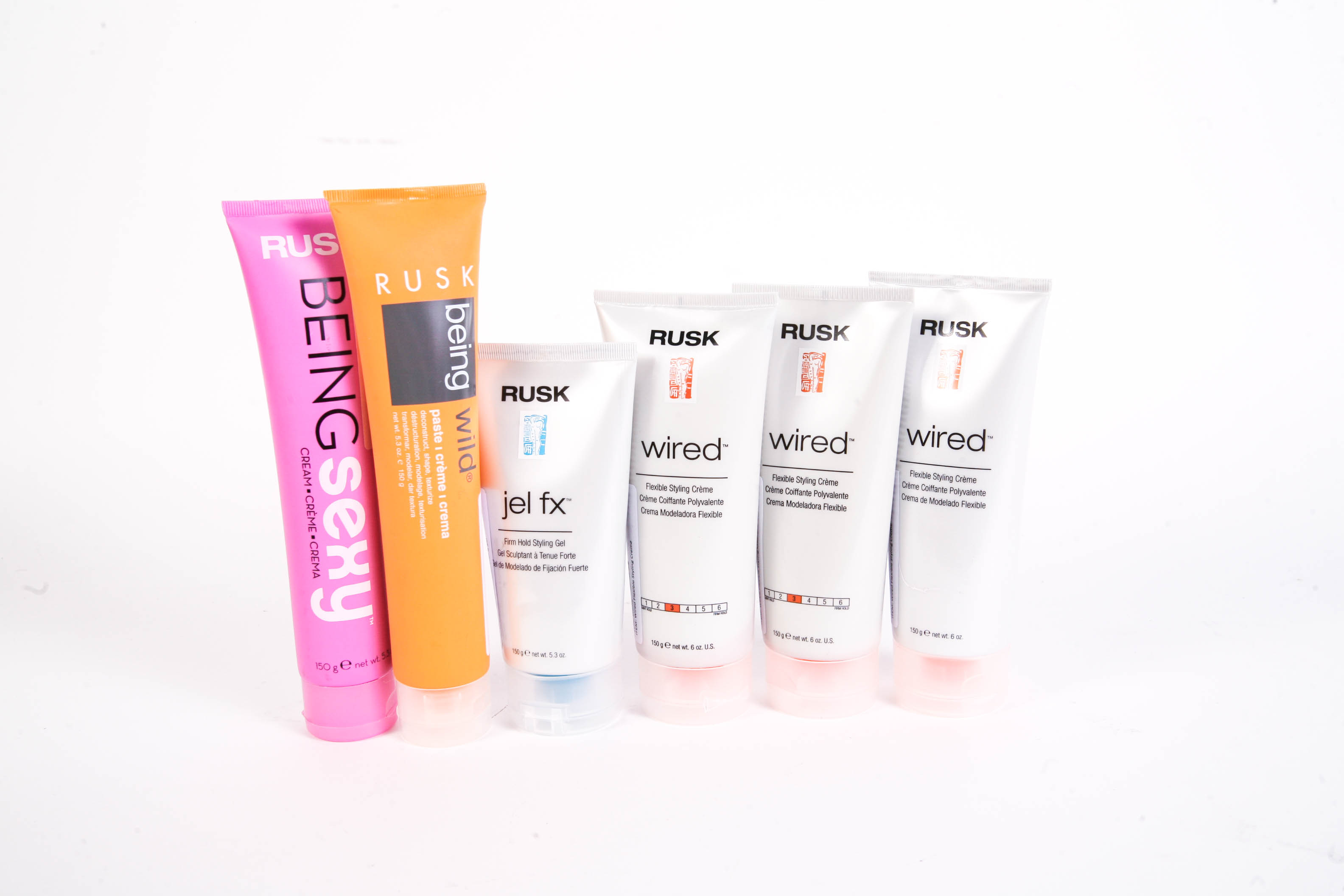 Grouping of Six Rusk Hair Care Products