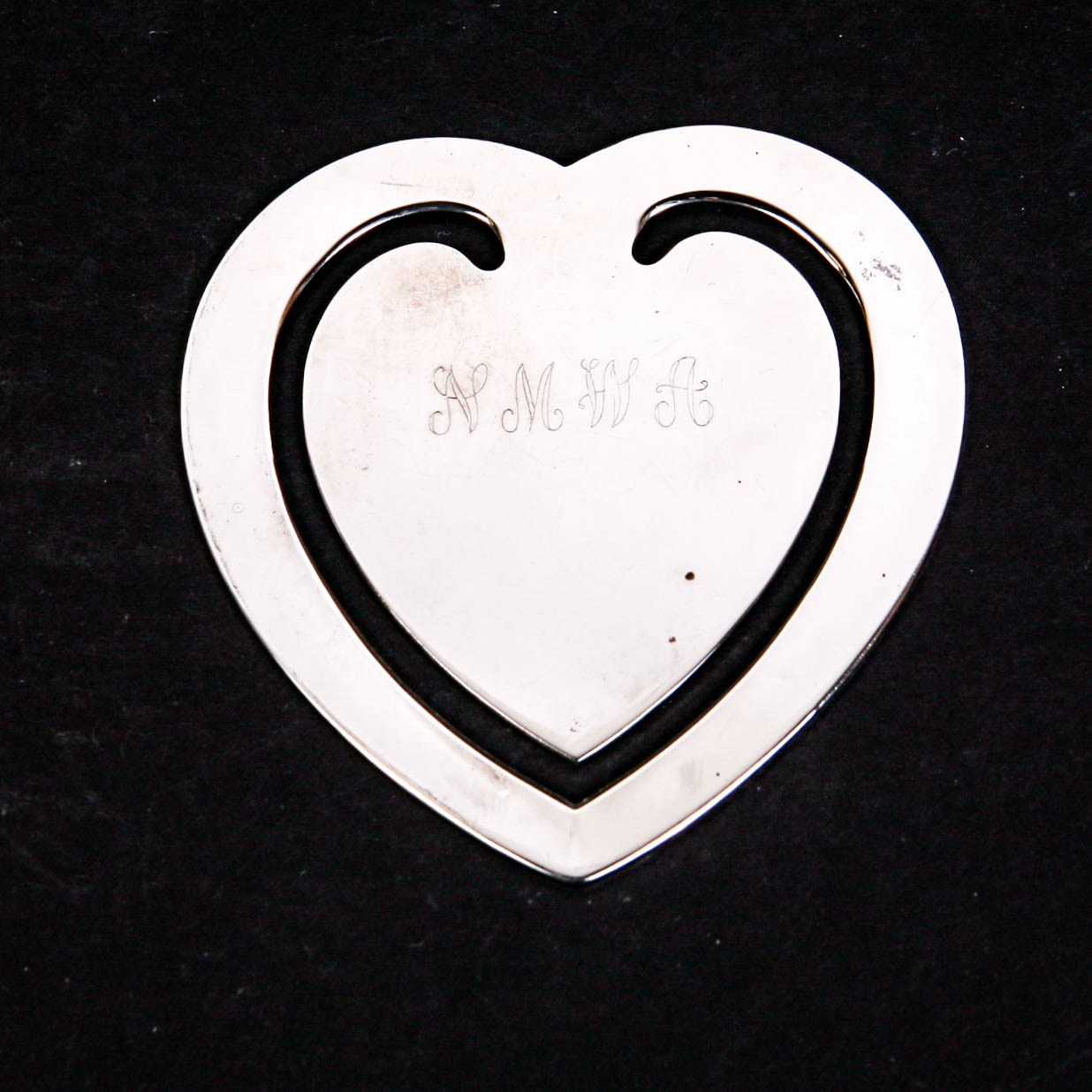 Silver Plate Engraved Heart Bookmark