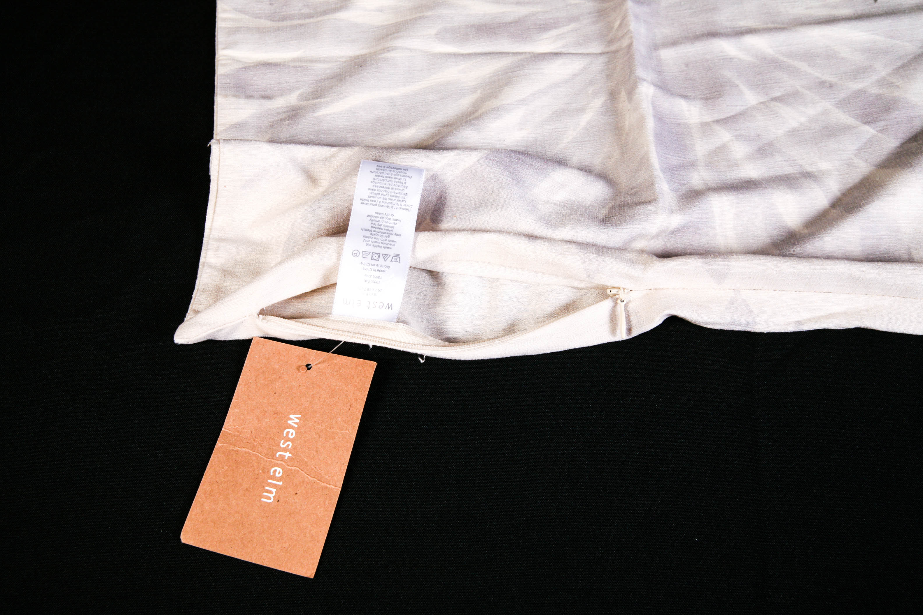 White Ikea Duvet, Pillow Sham and West Elm Pillow Cover