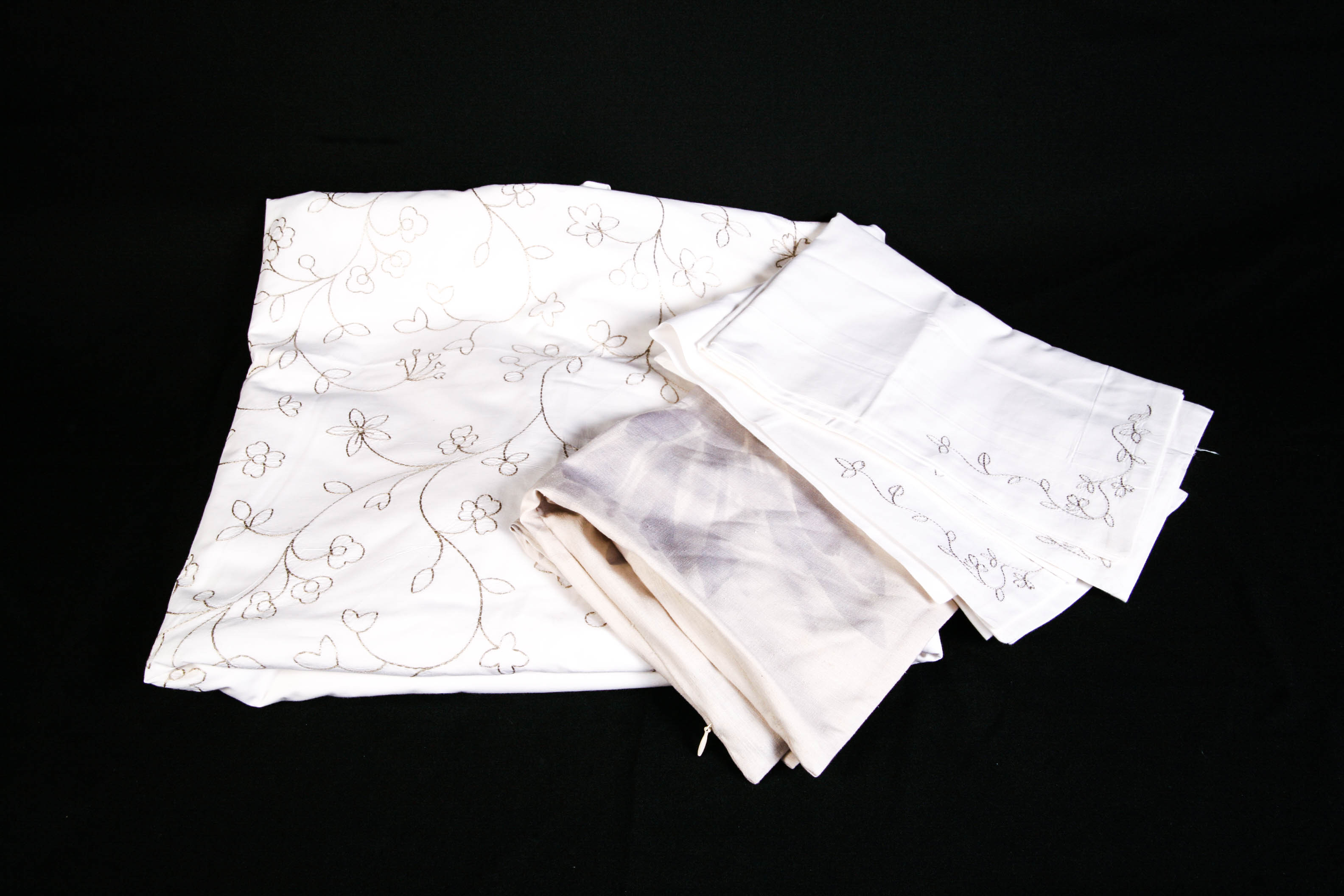 White Ikea Duvet, Pillow Sham and West Elm Pillow Cover