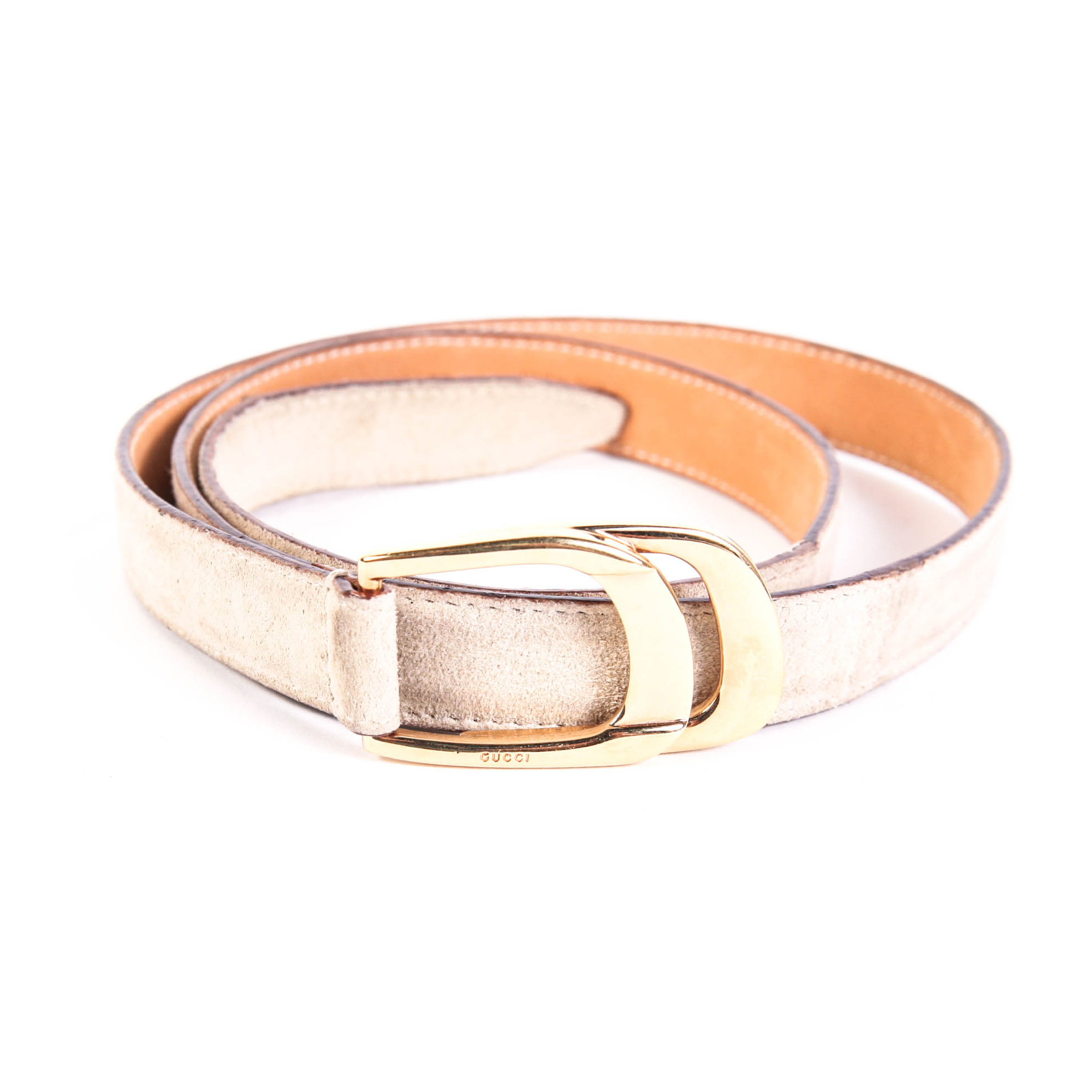 Gucci Suede Leather Skinny Belt