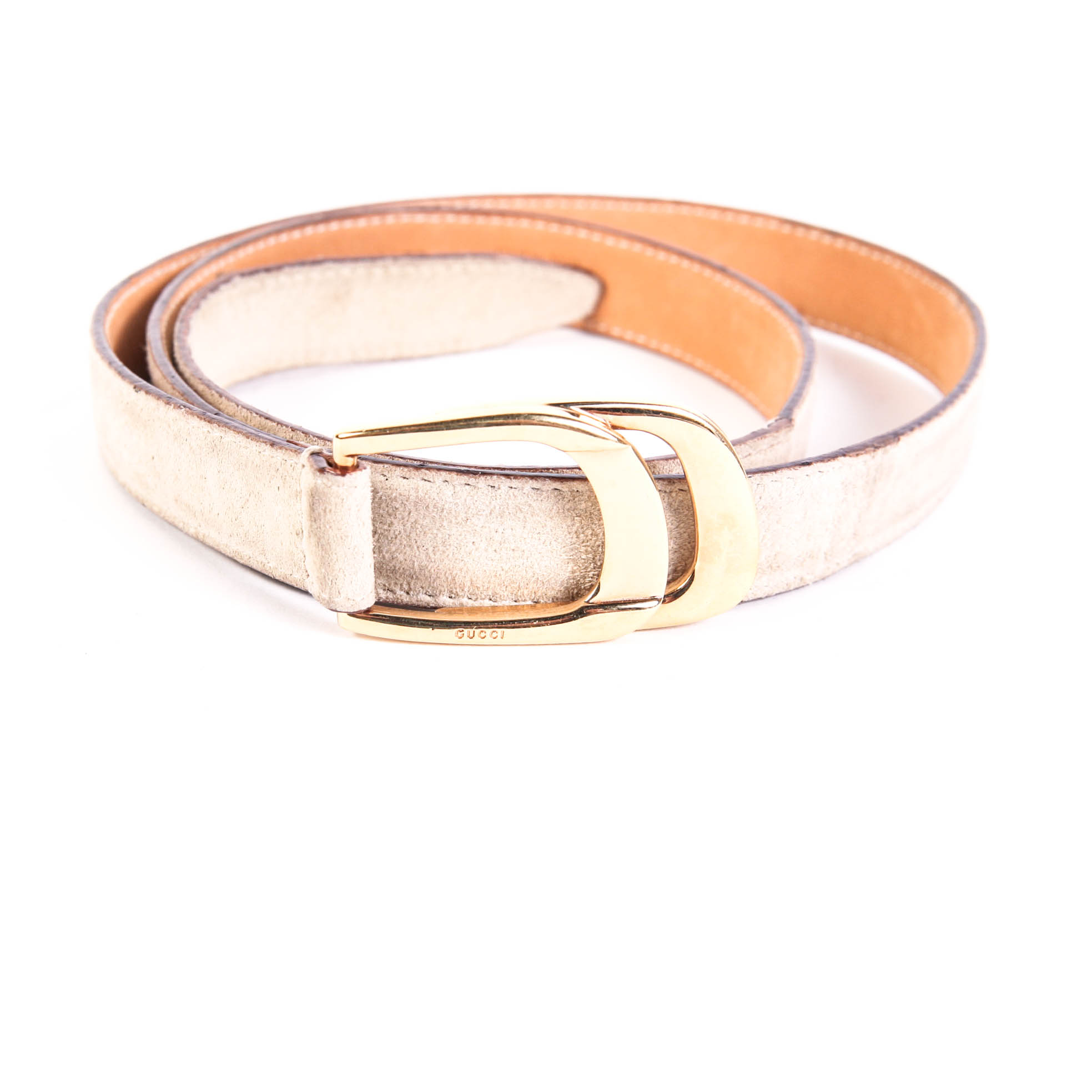 Gucci Suede Leather Skinny Belt