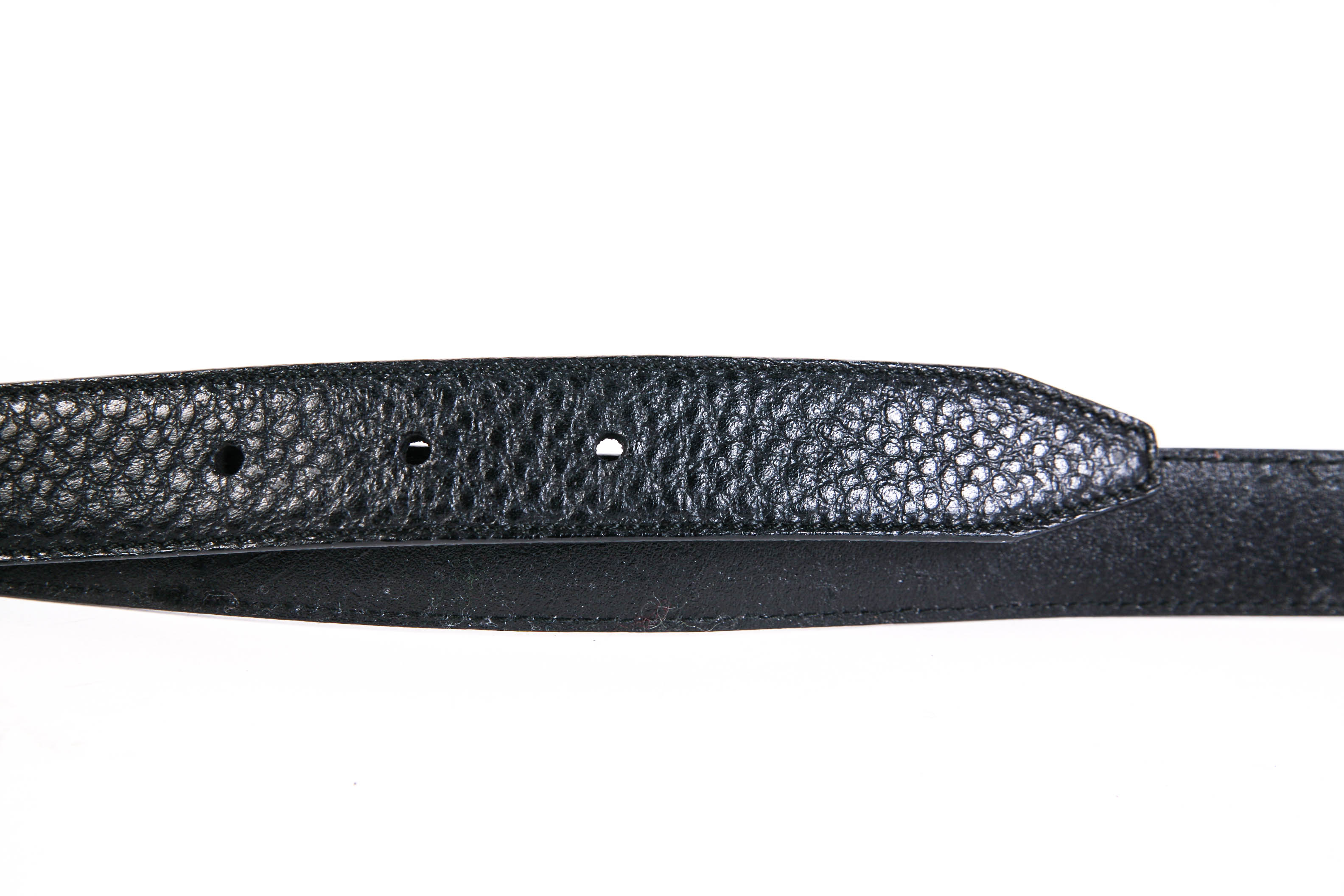 Salvatore Ferragamo Black Leather Logo Belt