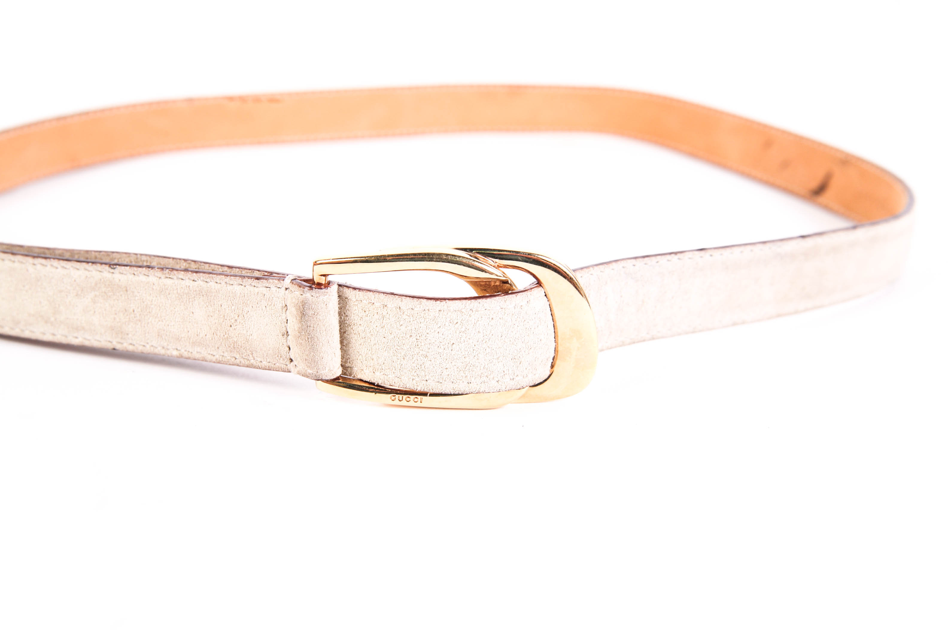 Gucci Suede Leather Skinny Belt