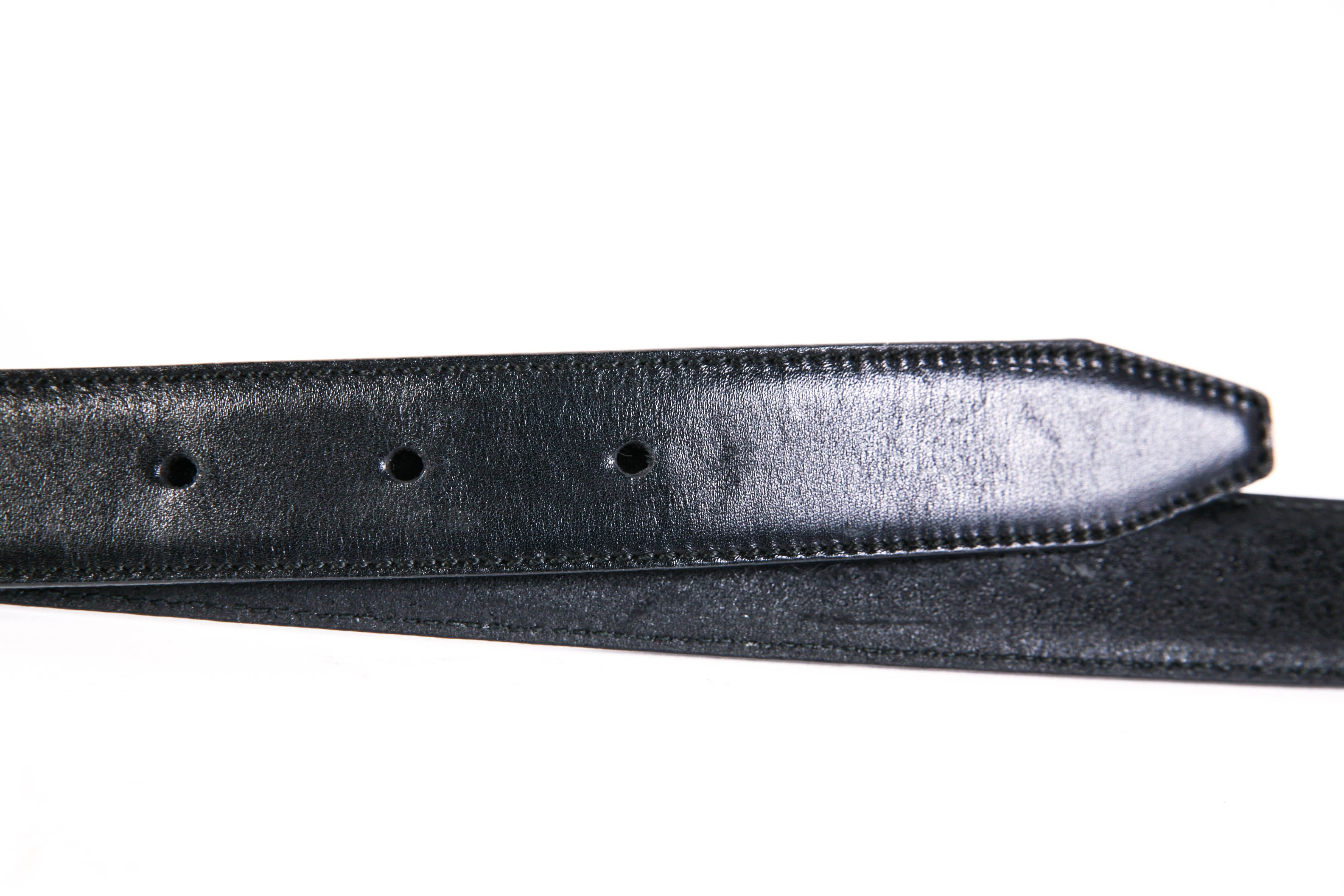 Salvatore Ferragamo Black Leather Logo Belt