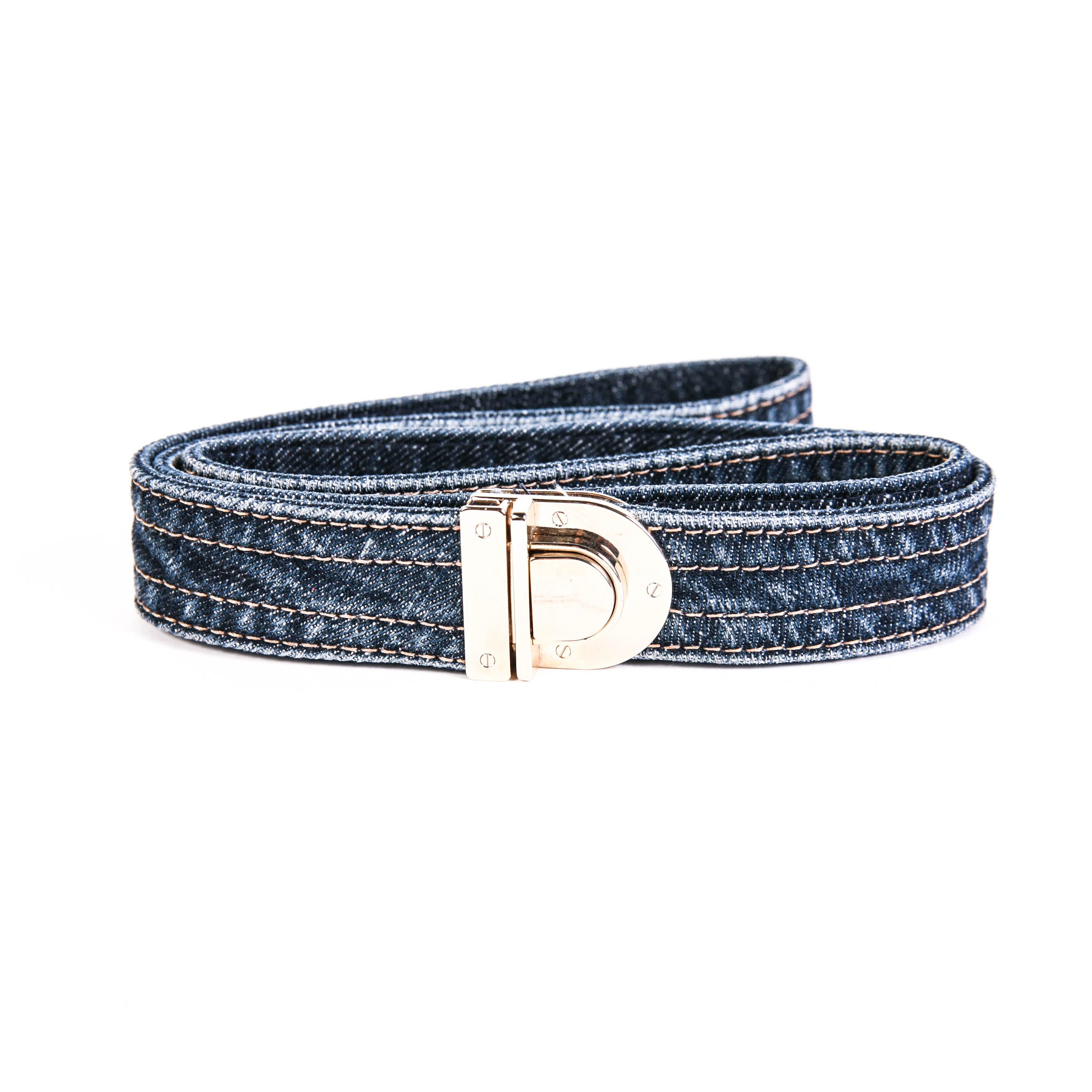 Escada Denim Belt with Gold-Tone Hardware