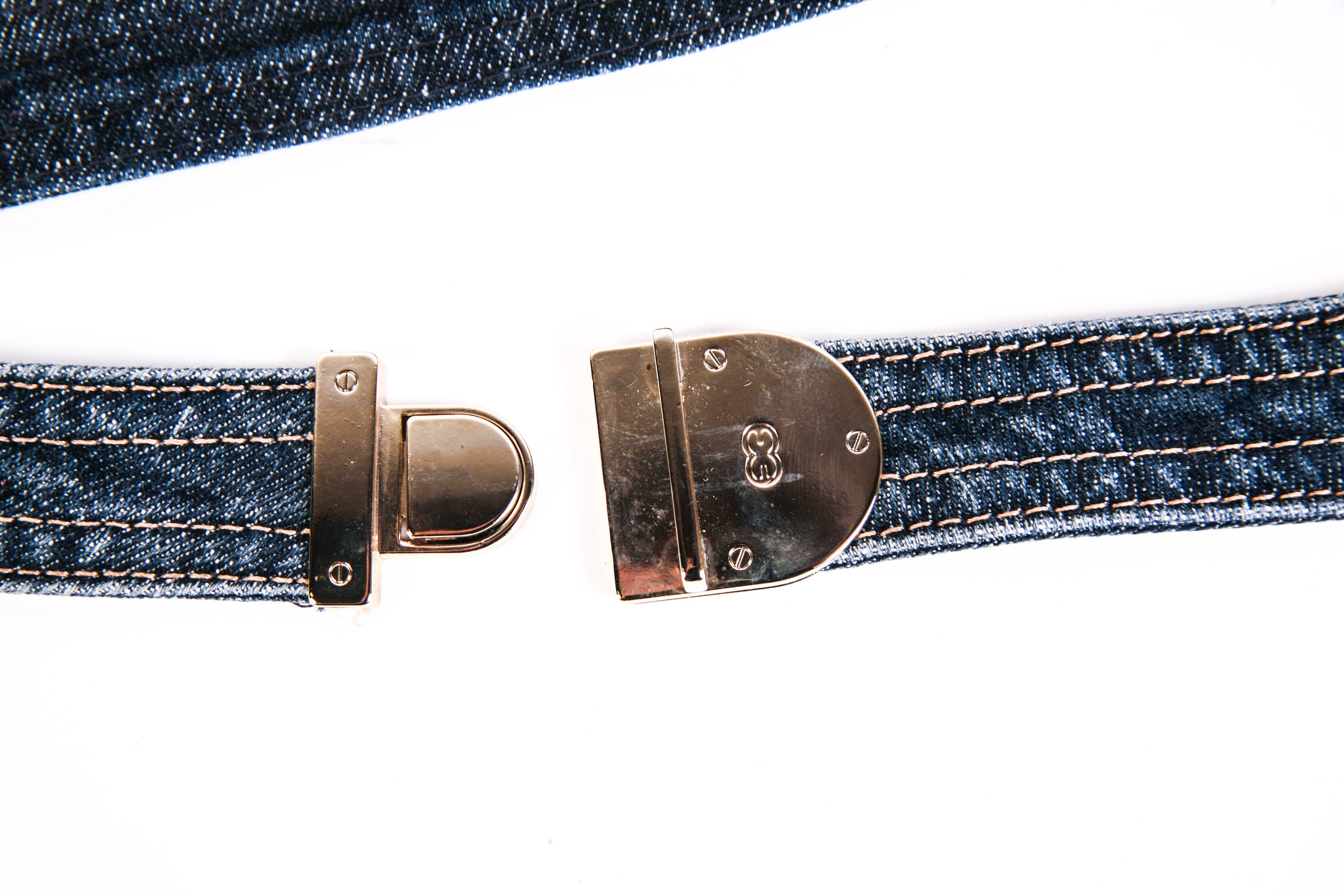 Escada Denim Belt with Gold-Tone Hardware