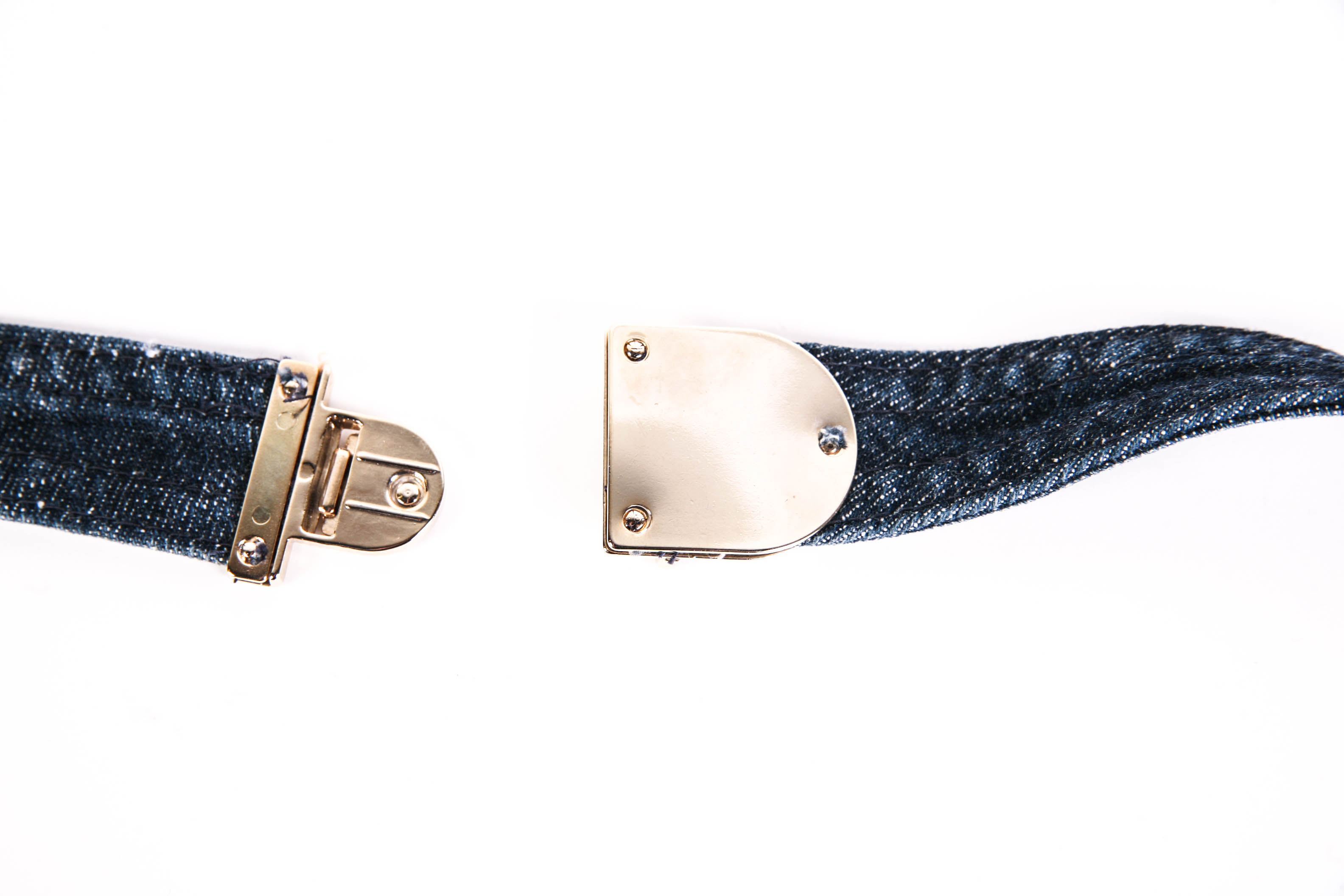 Escada Denim Belt with Gold-Tone Hardware