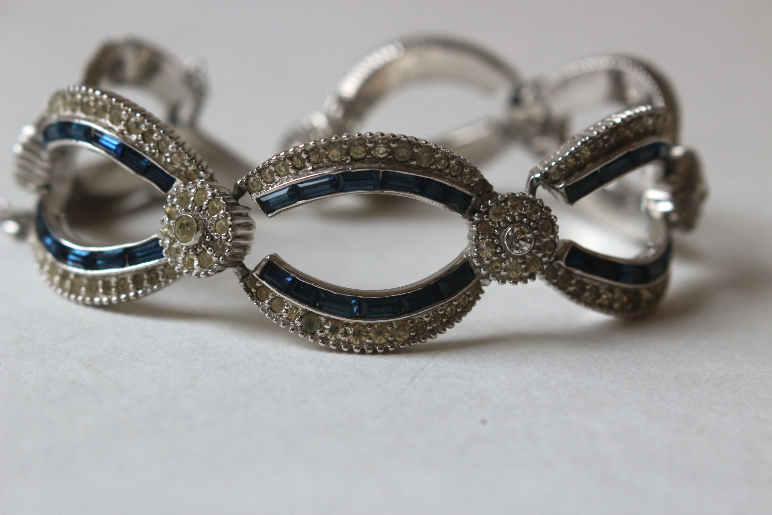 Joseph Mazer Rhinestone Earrings and Bracelet