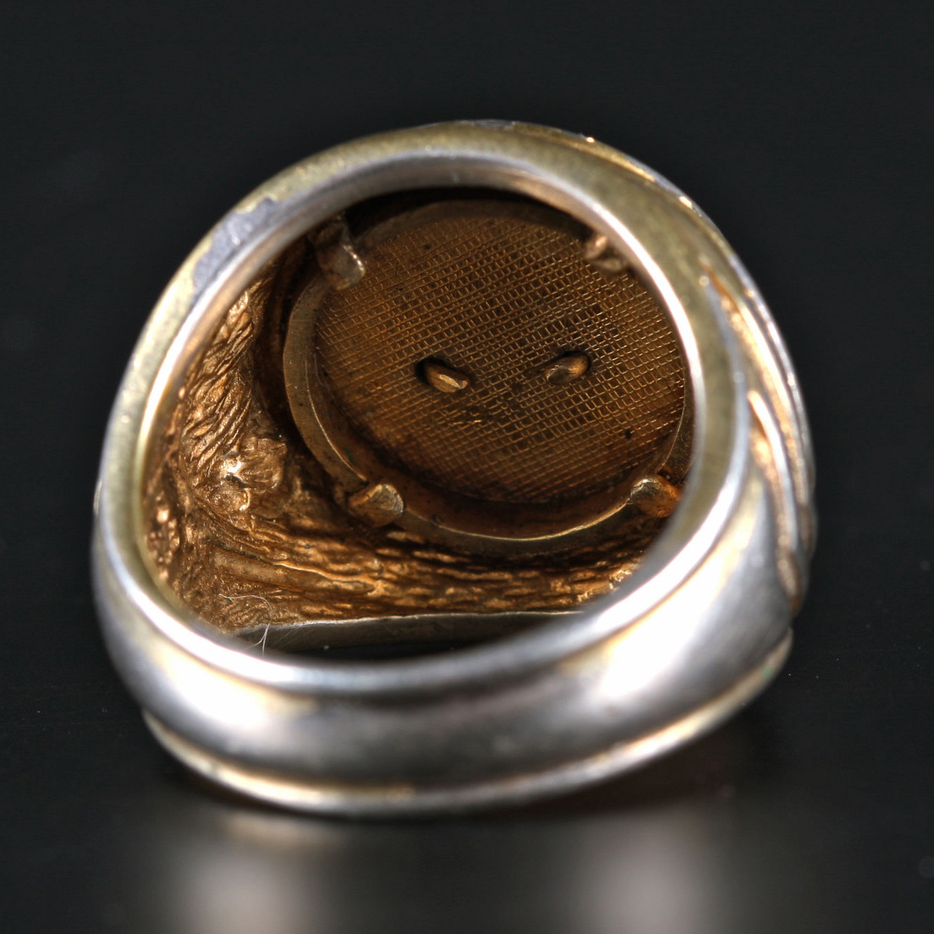 Men's Sterling Silver and 10K Gold Plated Insignia Ring