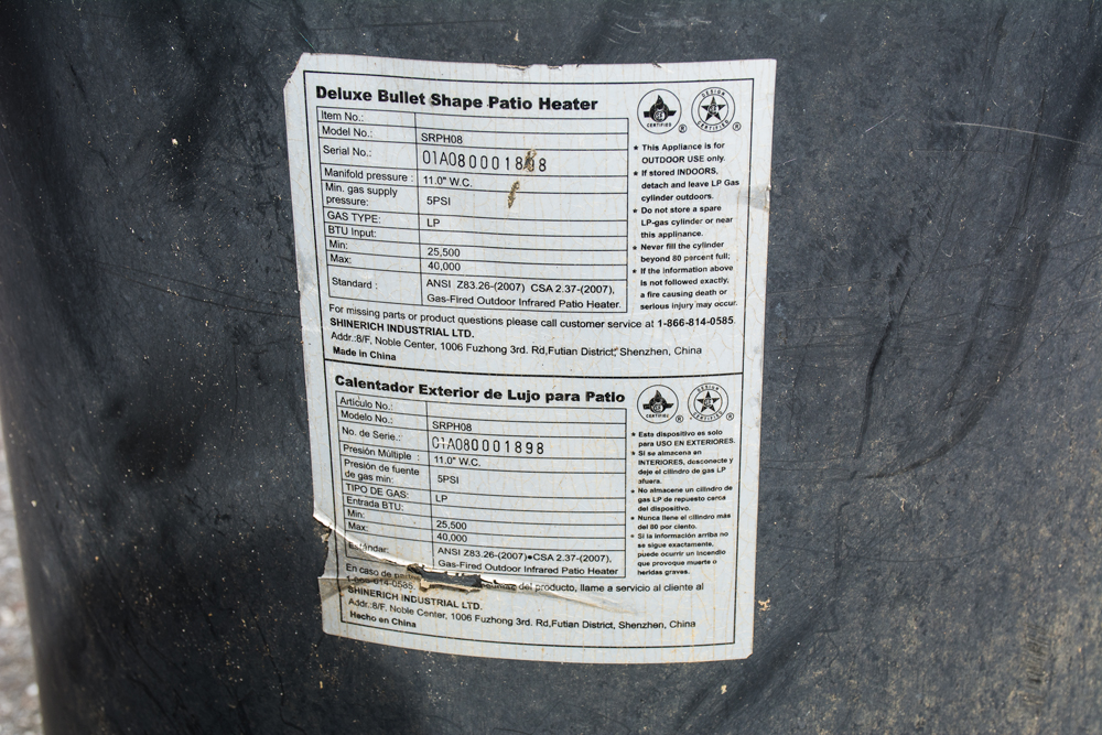 Commercial Propane-Gas Patio Heater