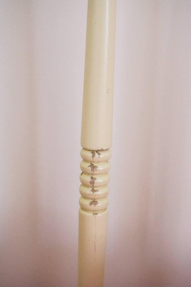 Off-White Spindle Style Full Size Bed Frame