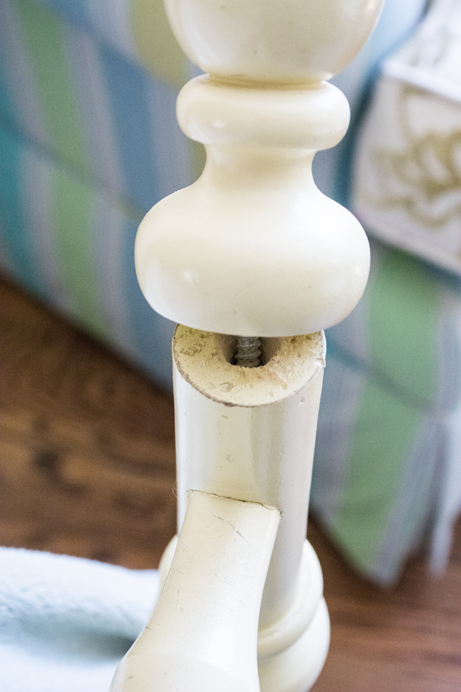 Off-White Spindle Style Full Size Bed Frame