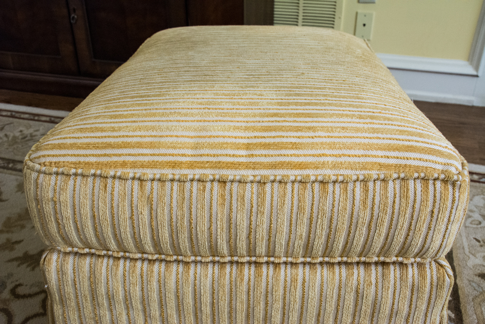 Yellow Striped Ottoman