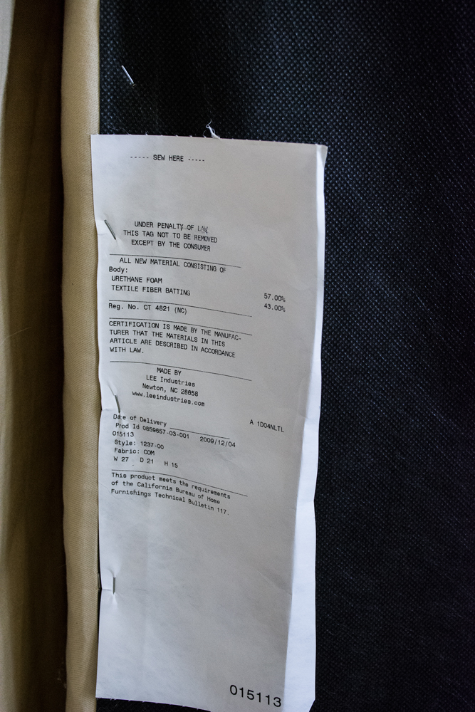 Yellow Striped Ottoman