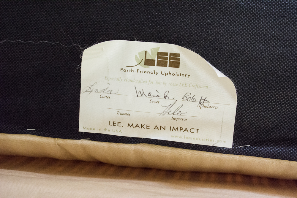 Yellow Striped Ottoman