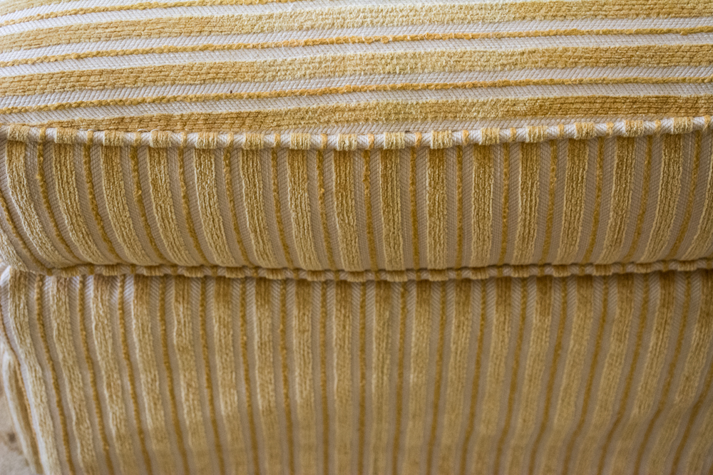 Yellow Striped Ottoman