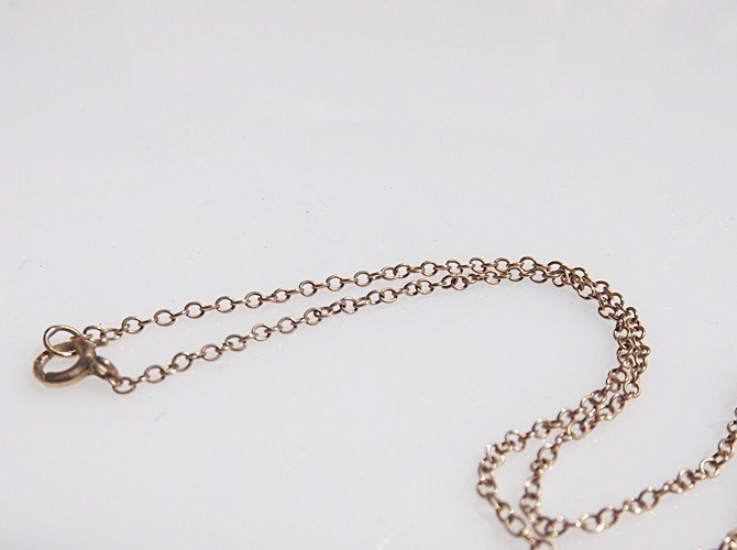 Art Deco 10K Rose Gold and Landscape Agate Pendant Necklace