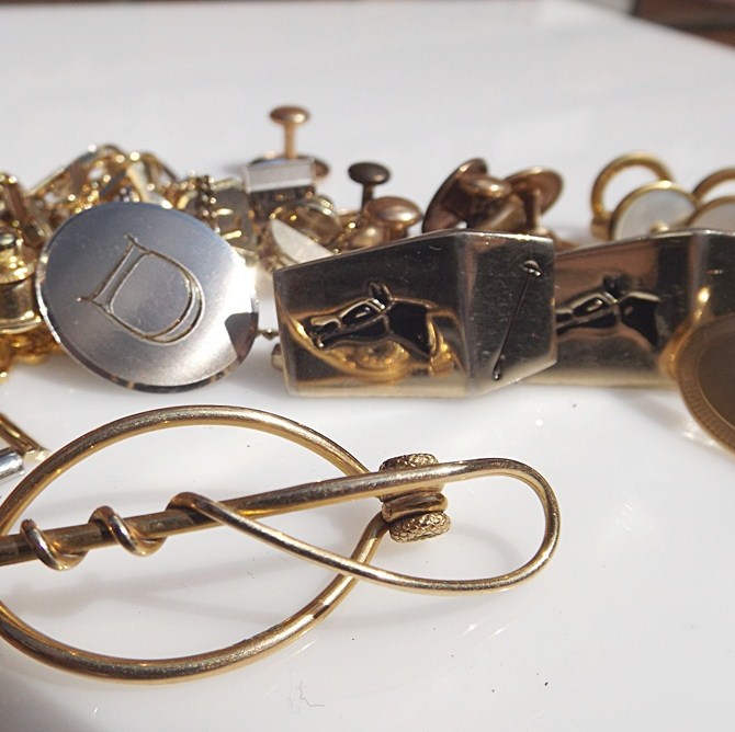 Vintage Men's Cufflinks in Nickel Plated Silver