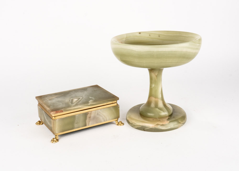 Pair of Green Stone Items