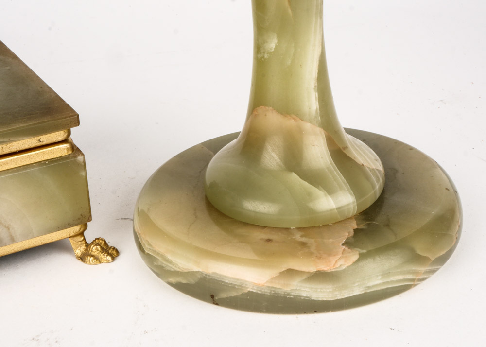 Pair of Green Stone Items