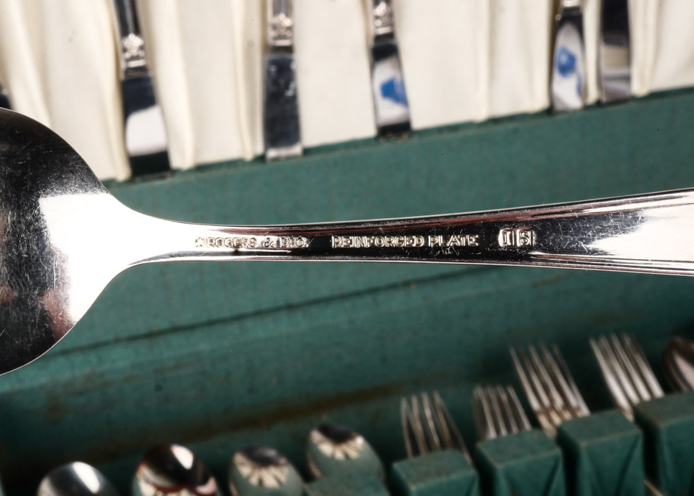 Set of Plated Silver Flatware in Box