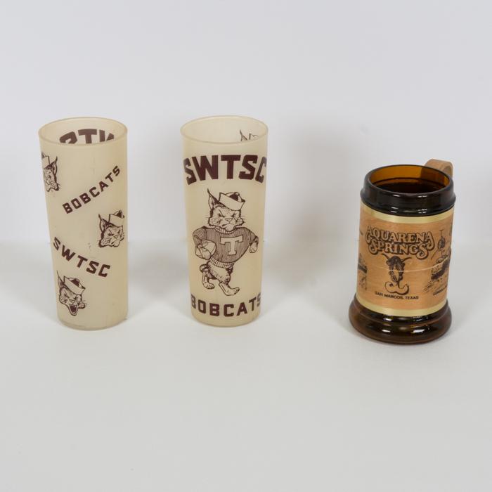 Vintage Texas State and San Marcos Themed Glassware