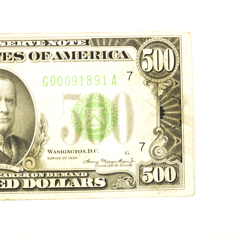 1934A Series $500 Federal Reserve Note