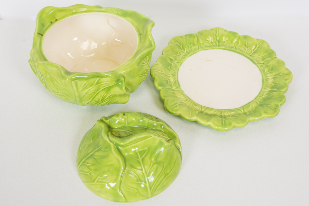 Holland Cabbage Motif Serving Bowl Set and Salt and Pepper Shakers