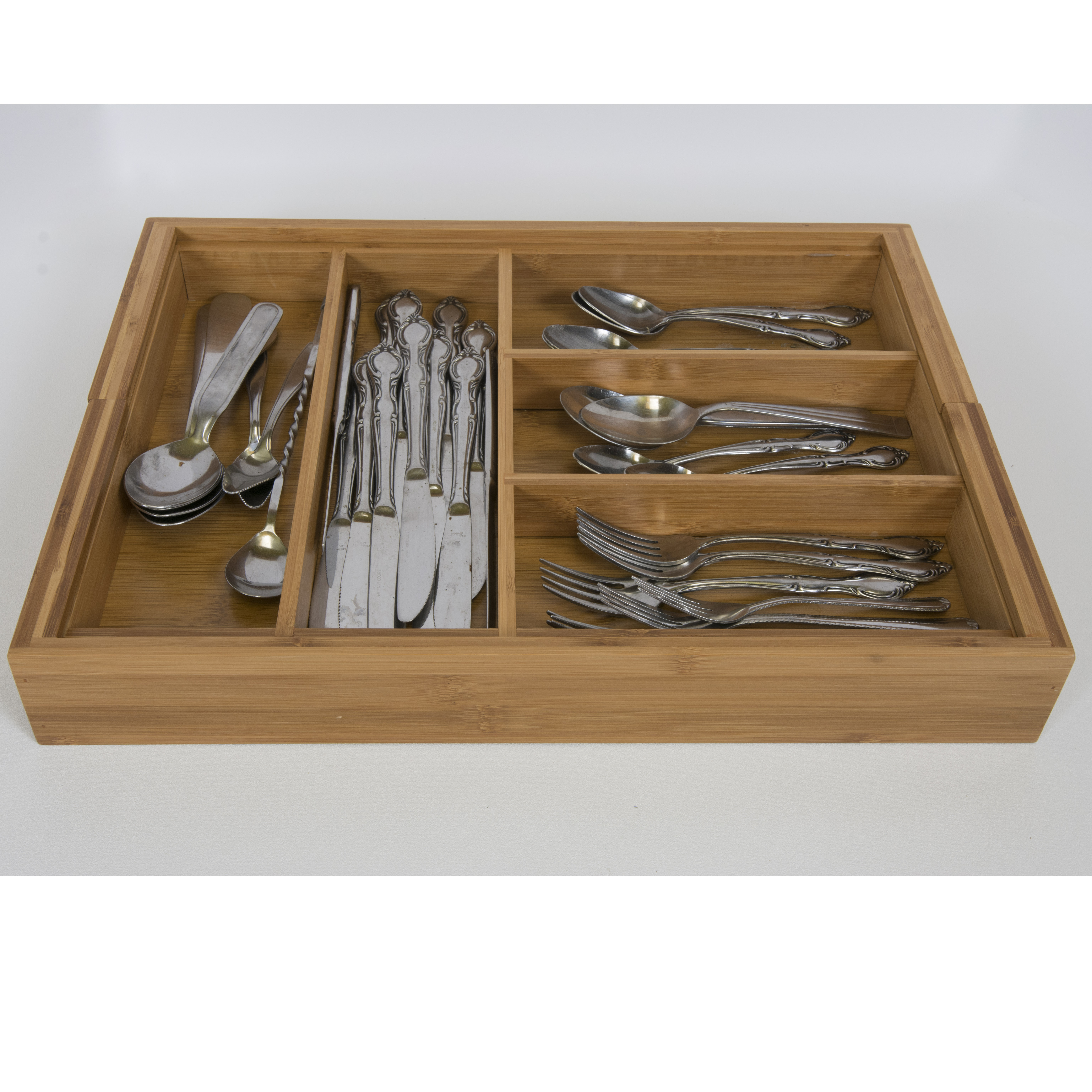 Stainless Steel Silverware with Drawer Organizer