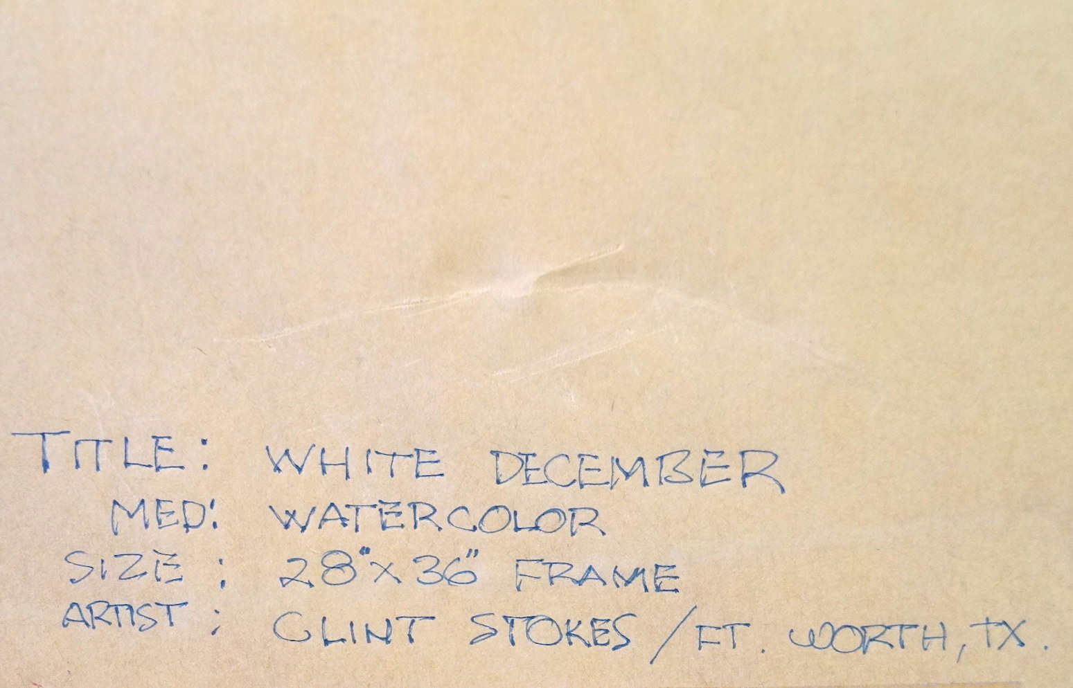 Clint Stokes "White December" Watercolor