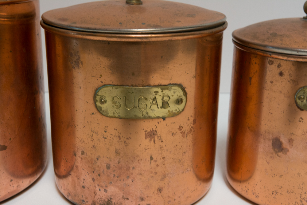 Vintage Copper Kitchen Canisters